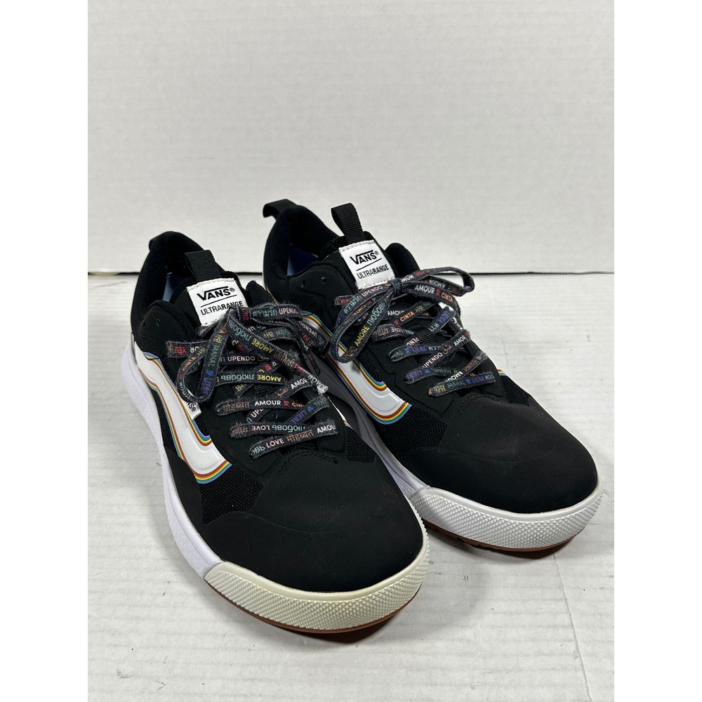 Vans UltraRange EXO Pride Black Rainbow Love Laces Mens 11 Womens 12.5 Sneakers